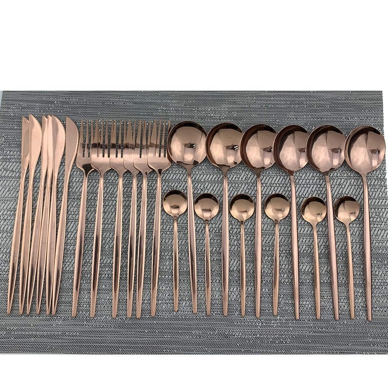 Gugrida 40-Piece Silverware Set 18/10 Stainless Steel Reusable Utensils Forks Spoons Knives Set, Mirror Polished Cutlery Flatware Set, Great for Family Gatherings & Daily Use (Service for 10, Copper) - Image 2